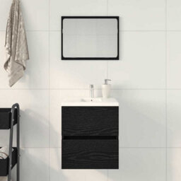 Berkfield Bathroom Sink Cabinet Black Oak 41X38.5X45 Cm Engineered Wood - thumbnail 3