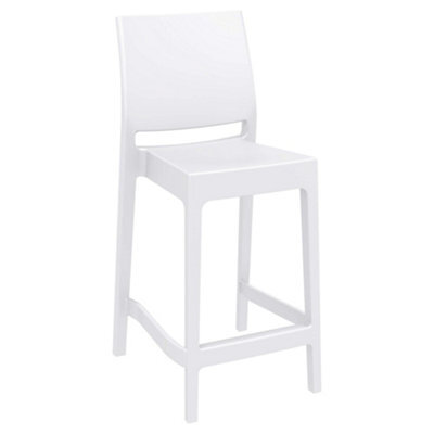 Spek Mid Height Bar Stool 65 - White (Suitable For Outdoor) - image 1