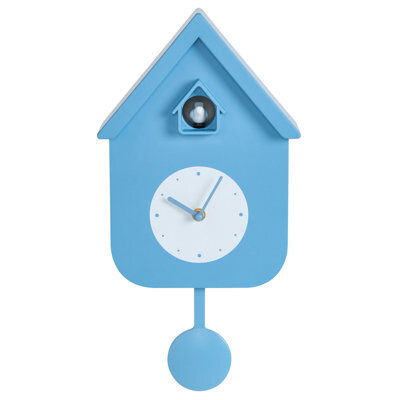 Beliani Pendulum Clock Bonneval 24 Cm With Cuckoo Blue - image 1