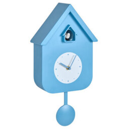 Beliani Pendulum Clock Bonneval 24 Cm With Cuckoo Blue - thumbnail 4