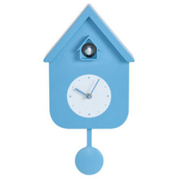 Beliani Pendulum Clock Bonneval 24 Cm With Cuckoo Blue - thumbnail 1