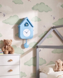 Beliani Pendulum Clock Bonneval 24 Cm With Cuckoo Blue - thumbnail 2