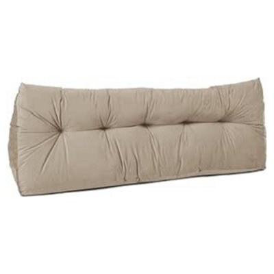 Lancashire Textiles Luxury Velvet Single Bed Triangular Wedge Bedroom Headboard Beige Cushion 20 X 50 X 90Cm - image 1