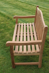 Garden Market Place Solid Teak 3 Seater Garden Bench With Two Flower And Leaf Carvings - thumbnail 7