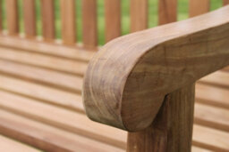 Garden Market Place Solid Teak 3 Seater Garden Bench With Two Flower And Leaf Carvings - thumbnail 6