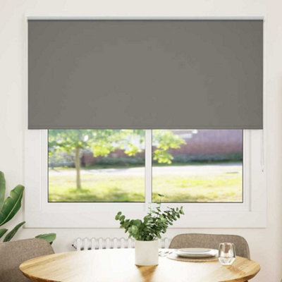 Berkfield Roller Blind Blackout Grey 155X150 Cm Fabric Width 151.6 Cm Polyester