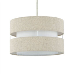 First Choice Lighting Set Of 2 Benni - Natural Linen 26Cm Pendant Shades - thumbnail 2