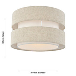 First Choice Lighting Set Of 2 Benni - Natural Linen 26Cm Pendant Shades - thumbnail 7