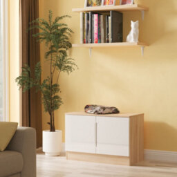 Messina Gloss Bardolino Oak Effect Tv Stand, (H)49.5Cm X (W)74Cm X (D)38.5Cm - thumbnail 1
