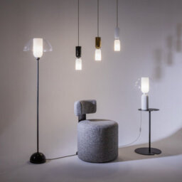 Luminosa Lighting Luminosa Memory Modern Slim Pendant Ceiling Light Black 1Xe14 White, Gold Shade - thumbnail 3