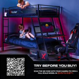 X Rocker Armada Gaming Bunk Bed With Gaming Desk And Mattresses - Black - thumbnail 9