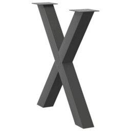 Berkfield Dining Table Legs X-Shaped 3 Pcs Anthracite 80X(72-73) Cm Steel - thumbnail 4