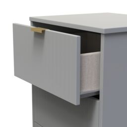 Imola Ready Assembled Matt Grey No Effect 3 Drawer Wide Bedside Chest (H)726mm (W)450mm (D)395mm - thumbnail 3