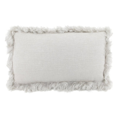Native Natural Linen Cushion With Sheepskin Trim - image 1