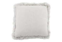 Native Natural Linen Cushion With Sheepskin Trim - thumbnail 4