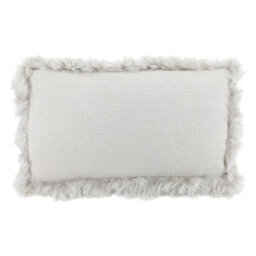 Native Natural Linen Cushion With Sheepskin Trim