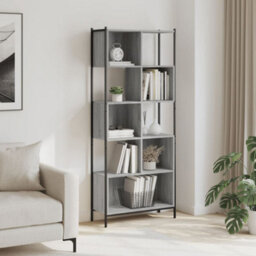 Berkfield Bookcase Grey Sonoma 72X28X172 Cm Engineered Wood - thumbnail 3