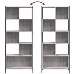 Berkfield Bookcase Grey Sonoma 72X28X172 Cm Engineered Wood - thumbnail 8