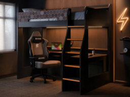 Recoil Ultimate Lumi Single Highsleeper With Desk Charcoal & Orange