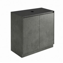 Plum&clay Rigel Concrete Grey Floor Standing Bathroom Vanity Unit With Black Worktop (W)900mm (H)850mm - thumbnail 3