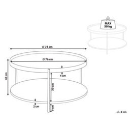 Wyld And Coco Round Coffee Table 78Cm Wood-Knot Top, Black Iron Frame - thumbnail 4