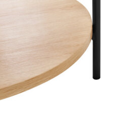Wyld And Coco Round Coffee Table 78Cm Wood-Knot Top, Black Iron Frame - thumbnail 5