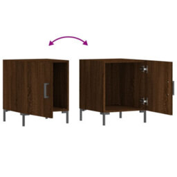 Berkfield Bedside Cabinets 2 Pcs Brown Oak 40X40X50 Cm Engineered Wood - thumbnail 7