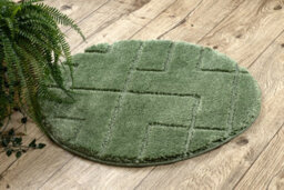 RugsX Bathroom Rug Supreme Circle Lines, Non-Slip, Soft - Green Circle 50 Cm - thumbnail 1
