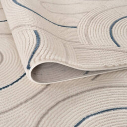 The Rugs Carmel Cream/blue Geometric Area Rug And Runner Non Shedding, Stain Resistant, Soft - thumbnail 3