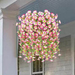 Artificial Outdoor Hanging Petunia Flowers, 2 Pieces Faux Petunias, Hanging Artificial Flowers, Weather Resistant, Uv Resistant - thumbnail 7
