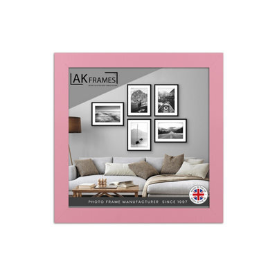 "AK Frames Sleek 4X4"" Pastel Pink Thin Modern Picture Frame - Slim And Design For Posters, Prints And Photos - Elegant Wall Frame Decor" - image 1
