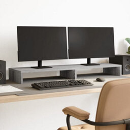 Walplus Monitor Stand Grey Sonoma 100X27X10 Cm Engineered Wood - thumbnail 1