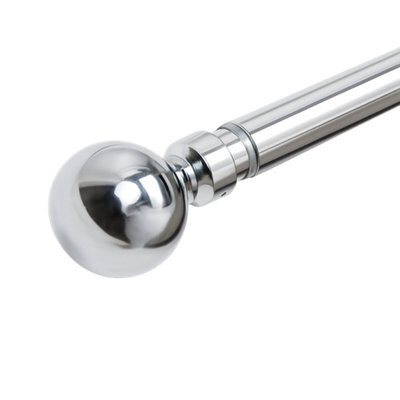 Shopnbits Extendable Curtain Pole Set Chrome 160 To 310Cm 28mm Diameter With Ball Finials - image 1