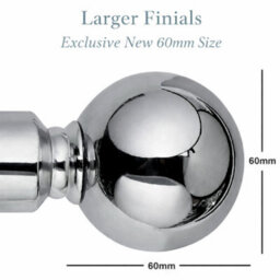 Shopnbits Extendable Curtain Pole Set Chrome 160 To 310Cm 28mm Diameter With Ball Finials - thumbnail 5