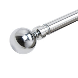 Shopnbits Extendable Curtain Pole Set Chrome 160 To 310Cm 28mm Diameter With Ball Finials