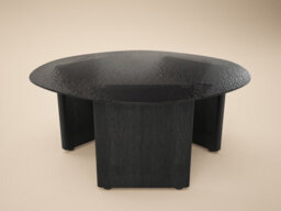 Solace+Co Emil Black Glass Round Coffee Table - thumbnail 2