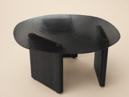 Solace+Co Emil Black Glass Round Coffee Table - thumbnail 3