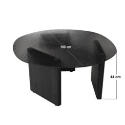 Solace+Co Emil Black Glass Round Coffee Table - thumbnail 4