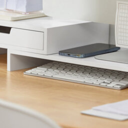 Sobuy Bbf04-W, 2 Drawers Computer Screen Monitor Stand Desk Organizer,w106Xd22Xh11 - thumbnail 8