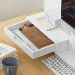 Sobuy Bbf04-W, 2 Drawers Computer Screen Monitor Stand Desk Organizer,w106Xd22Xh11 - thumbnail 6