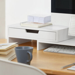 Sobuy Bbf04-W, 2 Drawers Computer Screen Monitor Stand Desk Organizer,w106Xd22Xh11 - thumbnail 7
