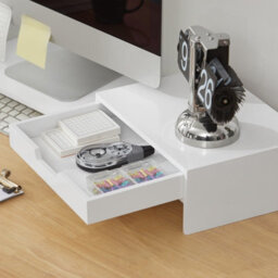 Sobuy Bbf04-W, 2 Drawers Computer Screen Monitor Stand Desk Organizer,w106Xd22Xh11 - thumbnail 5