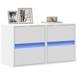 Berkfield Durable Tv Wall Cabinets With Led Lights 2 Pcs White 41X31X45 Cm - thumbnail 2