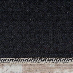Loomed Neutral Beige Geometric Medallion Anti Slip Washable Runner Rug 80X300Cm - thumbnail 4
