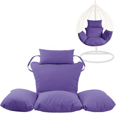 istyle mode Purple Replacement Cushion For Swing Egg Chair, 5 Pieces Water-Resistant Hanging Basket Swing Chair Cushion - image 1