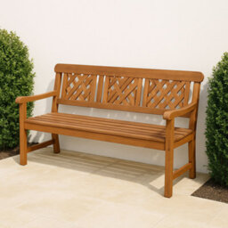 Modcraft 3 Seater Outdoor Wooden Garden Bench , Hardwood, W146Cm - thumbnail 8