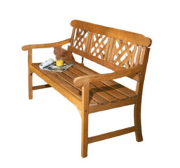 Modcraft 3 Seater Outdoor Wooden Garden Bench , Hardwood, W146Cm - thumbnail 5