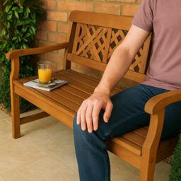 Modcraft 3 Seater Outdoor Wooden Garden Bench , Hardwood, W146Cm - thumbnail 7