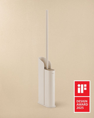 Cosmic Silicone Toilet Brush, Floor Or Self-Adhesive, Slim Design, Award-Winning Design, White, Flat Collection - image 1
