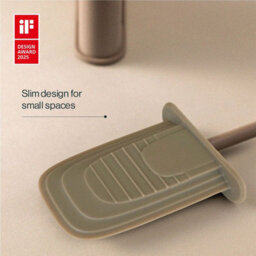 Cosmic Silicone Toilet Brush, Floor Or Self-Adhesive, Slim Design, Award-Winning Design, White, Flat Collection - thumbnail 3